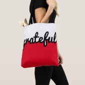 Dankbaar Rood Zwart Wit Kleurenblok Tote Bag (Dichtbij)