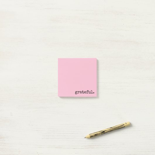 dankbaar roze typografie post-it® notes (Op bureau)