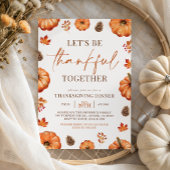 Dankbaar Samen Herfst Pompoen Thanksgiving Diner Kaart