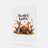 Dankbaar samen - Schattigee bosdieren Thanksgi Acryl Bord (Hoek)