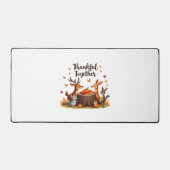 Dankbaar samen - Schattigee bosdieren Thanksgi Bureaumat (Voorkant)