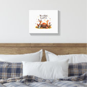 Dankbaar samen - Schattigee bosdieren Thanksgi Canvas Afdruk (Insitu (Slaapkamer))