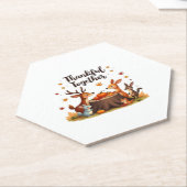 Dankbaar samen - Schattigee bosdieren Thanksgi Kartonnen Onderzetters (Schuin)