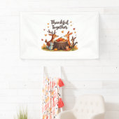 Dankbaar samen - Schattigee bosdieren Thanksgi Spandoek (Insitu)