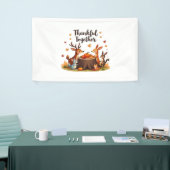 Dankbaar samen - Schattigee bosdieren Thanksgi Spandoek (Beurs)