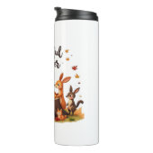 Dankbaar samen - Schattigee bosdieren Thanksgi Thermosbeker (Geroteerd rechts)