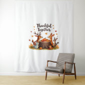 Dankbaar samen - Schattigee bosdieren Thanksgi Wandkleed (In situ)