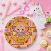 Dankbaar Schattige Turkije Thanksgiving Partij Bor Papieren Bordje (Feest)