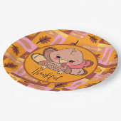 Dankbaar Schattige Turkije Thanksgiving Partij Bor Papieren Bordje (Gekanteld)
