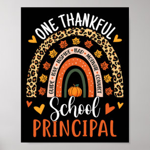 Dankbaar schoolhoofd Thanksgiving Regenboog Leo Poster