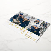 Dankbaar Script 4 Photo Christmas Gold Folie Feestdagenkaart (Gedraaid)