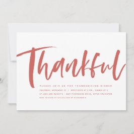 Dankbaar script modern oranje Thanksgiving Kaart