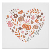 Dankbaar Seizoensgebonden Herfst Hart Graphic Perfect Poster (Voorkant)