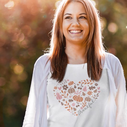 Dankbaar Seizoensgebonden Herfst Hart Graphic T-shirt