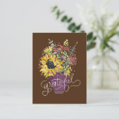 Dankbaar Thanksgiving Boeket Feestdagenkaart (Staand voorkant)