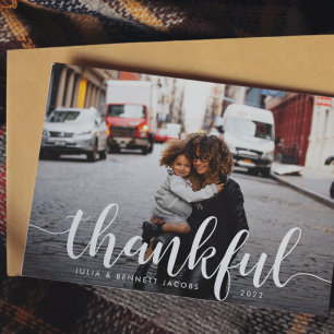 dankbaar Thanksgiving-fotokaart Feestdagenkaart