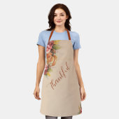 Dankbaar Thanksgiving Oranje Pompoen Herfst Bladgr Schort (Gedragen)