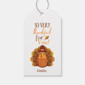 Dankbaar - Thanksgiving Turkije Labels Cadeaulabel (Voorkant)