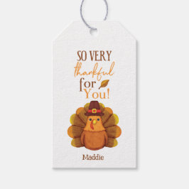 Dankbaar - Thanksgiving Turkije Labels Cadeaulabel