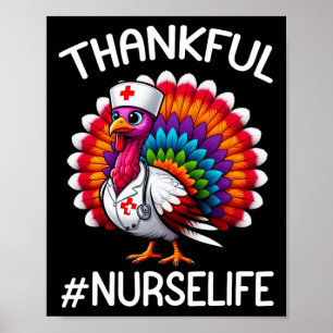 Dankbaar Turkije Verpleegster Leven Leuke Thanksgi Poster