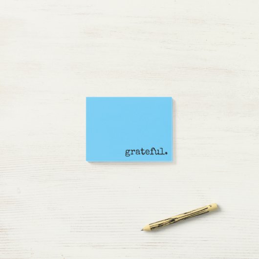 dankbaar typografie blauw post-it® notes (Op bureau)