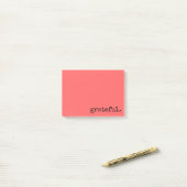 dankbaar typografiekoraal post-it® notes (Op bureau)