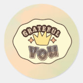 Dankbaar U Ronde Sticker (Voorkant)