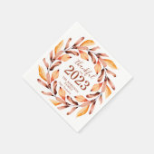 Dankbaar vallen laat gepersonaliseerde Thanksgivin Servet (Hoek)