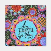 Dankbaar Vandaag Leuk Kleurrijk Trendy Inspirerend Magneet (Voorkant)