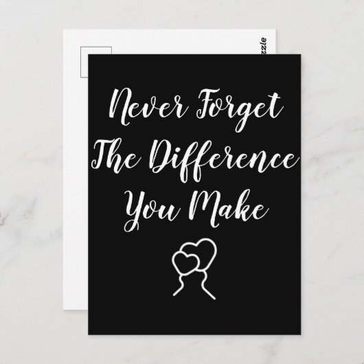 Dankbaar - vergeet nooit het verschil dat je maakt briefkaart (Voorkant / Achterkant)