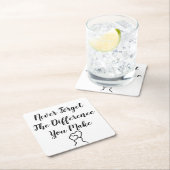 Dankbaar - vergeet nooit het verschil dat je maakt kartonnen onderzetters (Insitu)