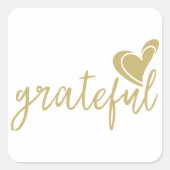 dankbaar vierkante sticker (Voorkant)