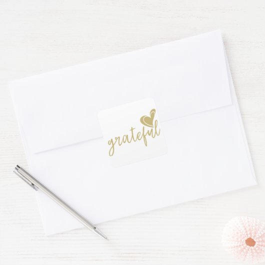 dankbaar vierkante sticker (Envelop)
