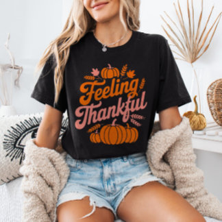 Dankbaar Voelen Herfstbladeren Pompoenen Thanksgiv T-shirt