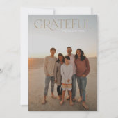 Dankbaar Vol Foto Modern Kerst Foto Kaart (Voorkant)