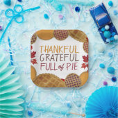 Dankbaar Vol Taart Gelukkig Thanksgiving Papieren Bordje (Feest)
