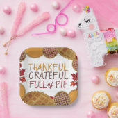 Dankbaar Vol Taart Gelukkig Thanksgiving Papieren Bordje (Feest)
