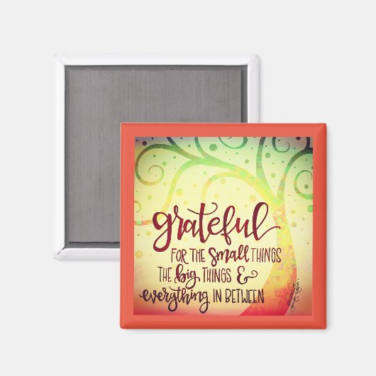 Dankbaar voor alles Inspirivity Tree Magneet (Voorkant / Achterkant)
