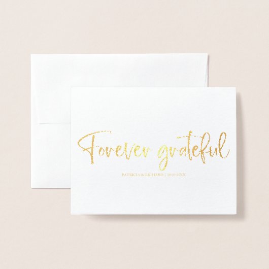 Dankbaar voor altijd Cute Trouwdag Dank Je Foto Fo Folie Kaarten (Voorkant met envelop)