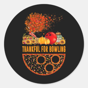 Dankbaar voor Bowling Ball Pumpkins Herfst Tree Be Ronde Sticker