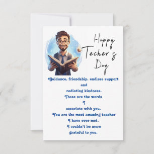 Dankbaar voor de leraar kaart