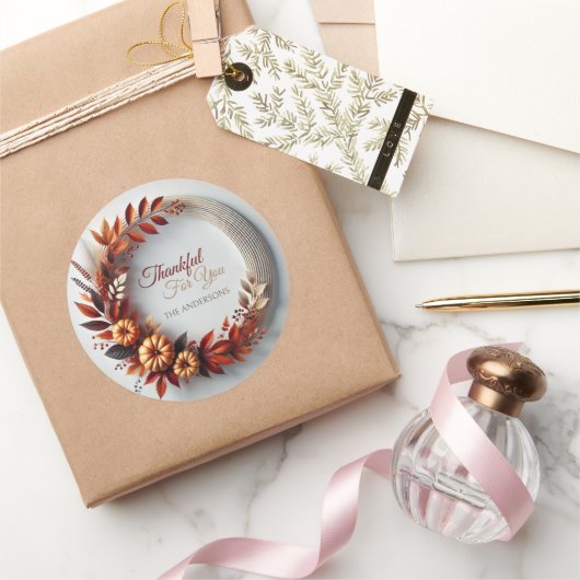Dankbaar voor de moderne Thanksgiving Ronde Sticker (Geschenken)