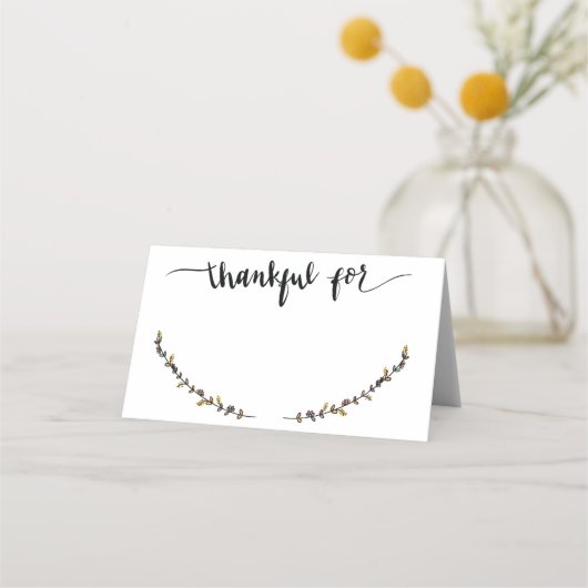 Dankbaar voor de naam van de kaart plaatskaartje (Voorkant)