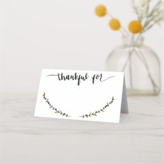 Dankbaar voor de naam van de kaart plaatskaartje