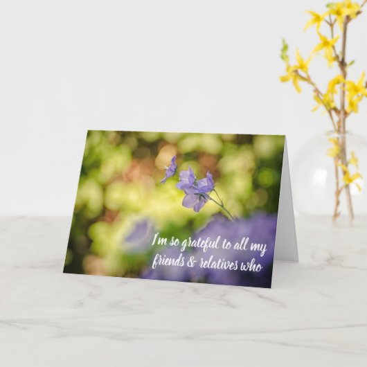 Dankbaar voor de steun, uit het bos komen kaart (Gele Bloem)