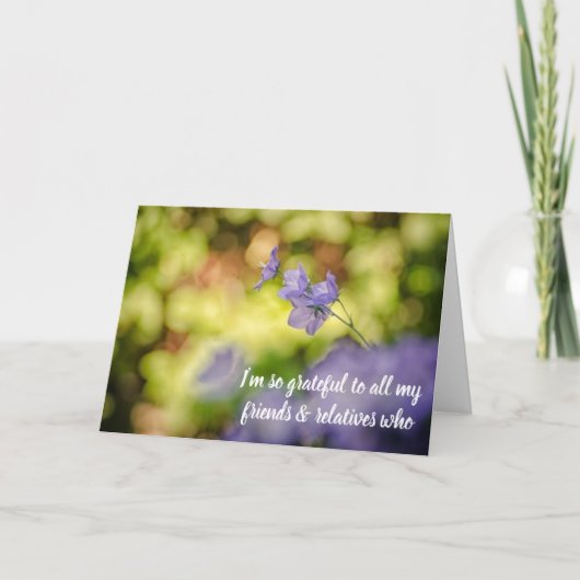 Dankbaar voor de steun, uit het bos komen kaart (Voorkant)