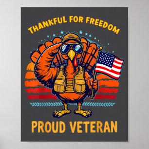 Dankbaar Voor Dom Trots Veteraan Patriottische Dan Poster