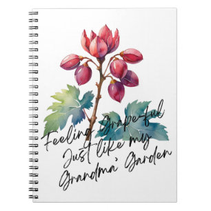Dankbaar Voor Druiven Oma's Tuin Bloemrijke Kunst Notitieboek