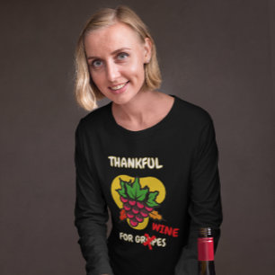 “Dankbaar voor Druiven...Wijn" Grappige Thanksgivi Tri-Blend Shirt