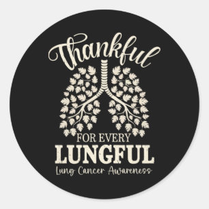 Dankbaar voor elke longkanker bewustzijn ronde sticker